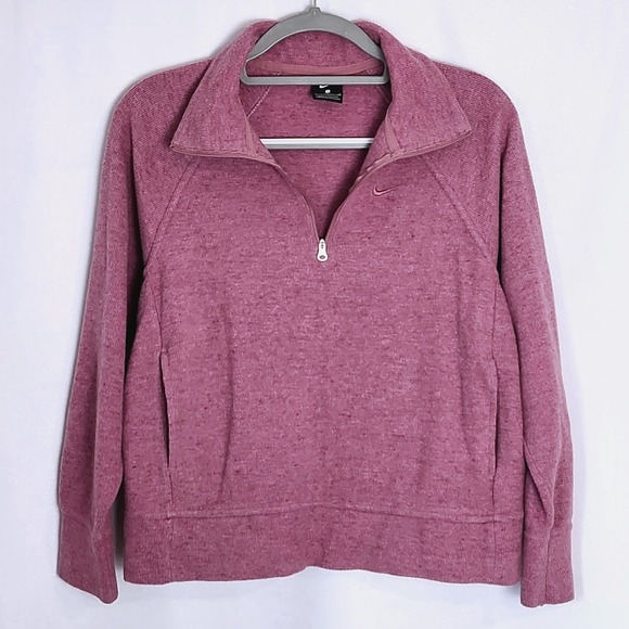 Nike Therma-FIT 1/4 Zip Pullover Sweatshirt Womens Small Pink Athleisure - Picture 1 of 8